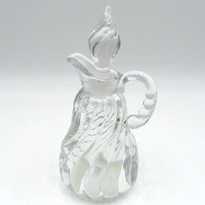 Vintage Fostoria Cruet Colonial Swirl Clear Glass Original‎ Flame Stopper
